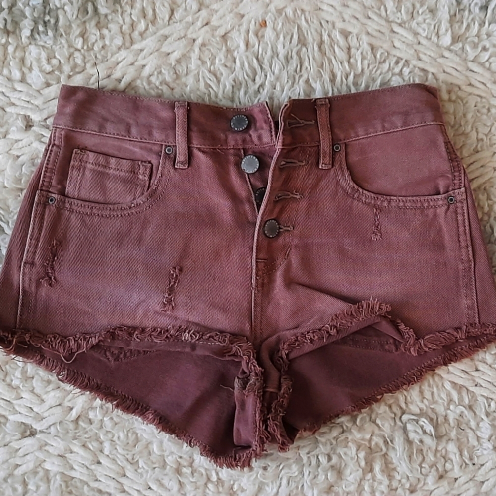 BullHead (pacsun) high rise brown short sz 24